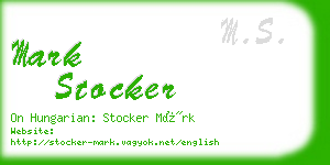 mark stocker business card